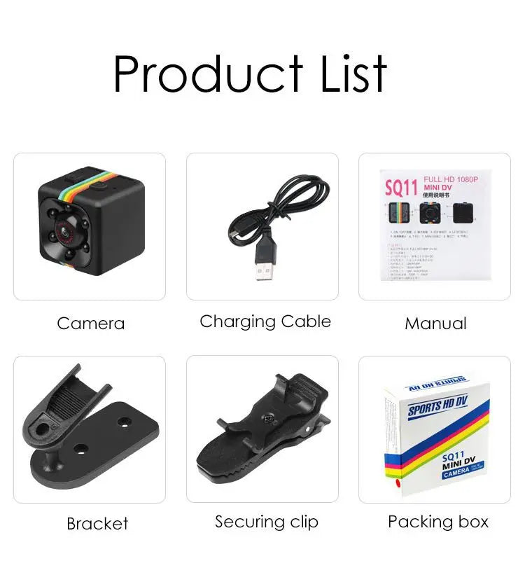 SQ11 Ultra-Small Mini Security Camera | Night Vision & Sport DV Recorder