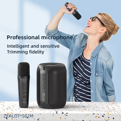 ZEALOT-S62M Portable Karaoke Machine & Bluetooth 5.3 Speaker System