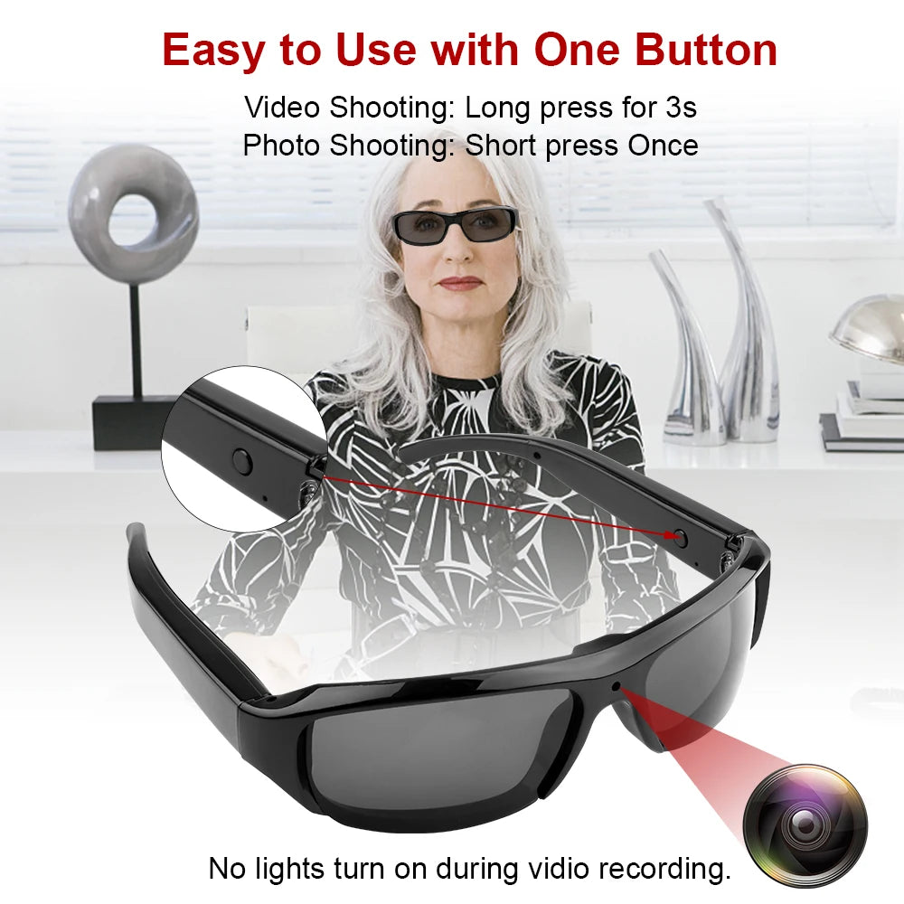 HD 1080P Wearable Mini Glasses Camera | Portable Sports & Security DVR