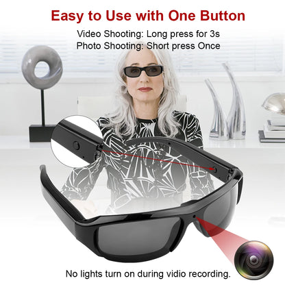 HD 1080P Wearable Mini Glasses Camera | Portable Sports & Security DVR