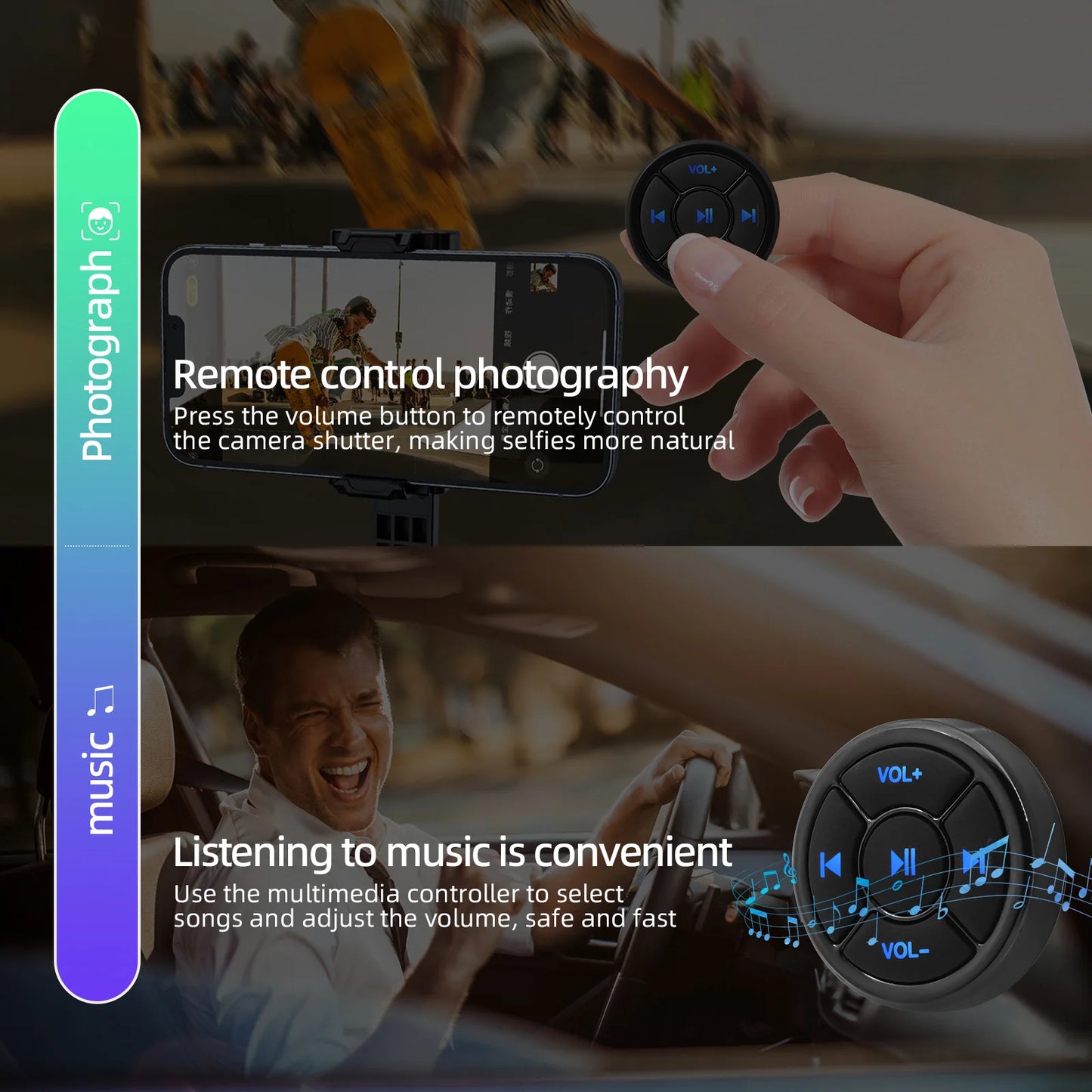 Wireless Bluetooth-compatible Remote Control Button Universal